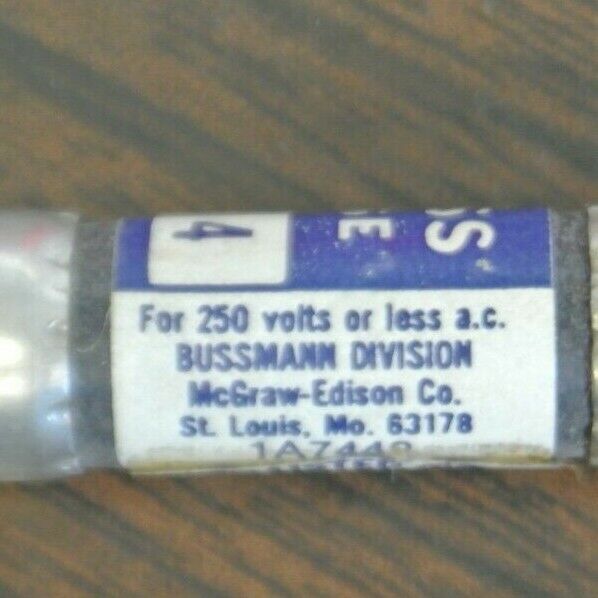 LOT of 5 / BUSS ~ BUSSMANN BAF-4 FUSE / 4A / 250V / NEW SURPLUS / BAF 4