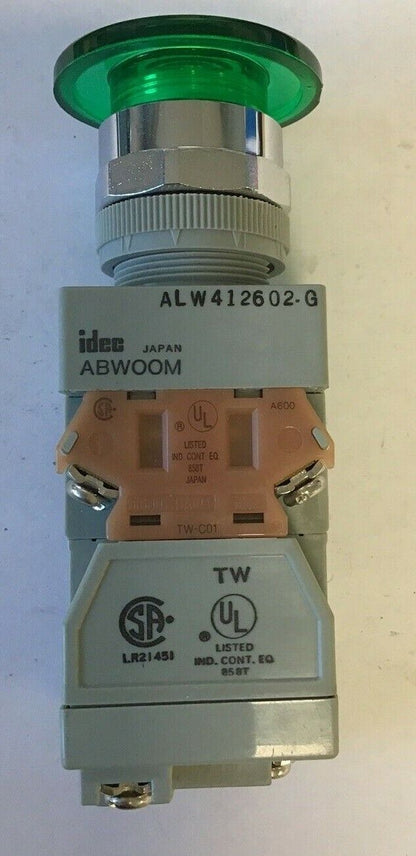 IDEC PUSH BUTTON ALW412602-G 120-600VAC 110-600VDC 10A