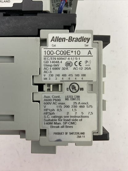 ALLEN BRADLEY REVERSING ECONOMY STARTER (140M-C2E-B16 + 100-C09E*10 COIL 24VDC)