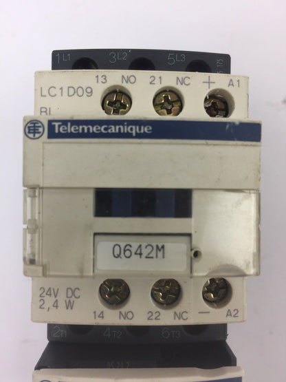 TELEMECANIQUE LC1D09BL CONTACTOR LRD06 OVERLOAD RELAY LAD4TBDL 24V