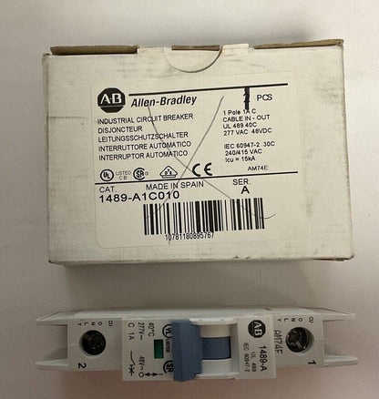 ALLEN BRADLEY 1489-A1C010 CIRCUIT BREAKER 1A 277VAC 48VDC SER.A