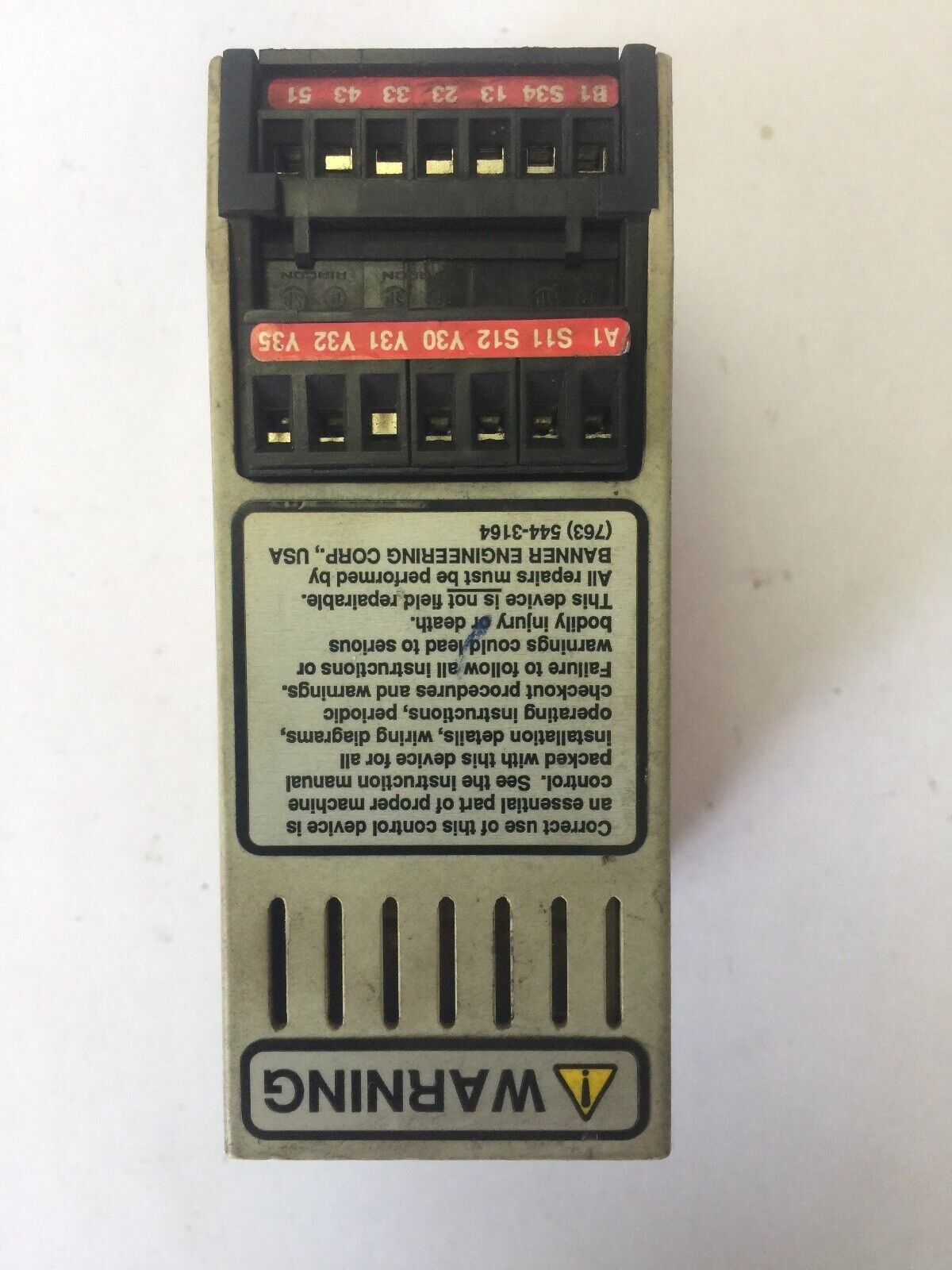 BANNER ES-GA-5A MACHINE SAFETY RELAY 24VDC OR 115VAC 250mA