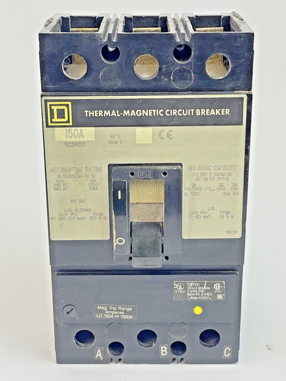 SQUARE D - KC-34150 S2 - CIRCUIT BREAKER - 480 VAC, 150 A, 3 POLE