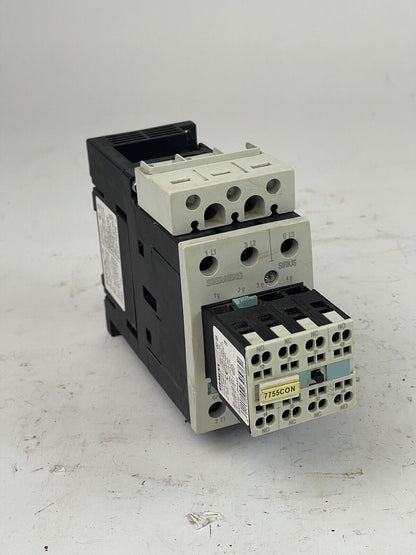 SIEMENS 3RT1036-3BB40 - CONTACTOR - W/ 3RH1921-2HA22 AUX BLOCK AND 3RT1926-1BB00