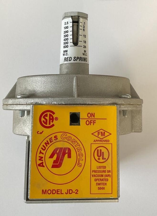 ANTUNES CONTROLS MODEL JD-2 AIR PRESSURE SWITCH RED SPRING