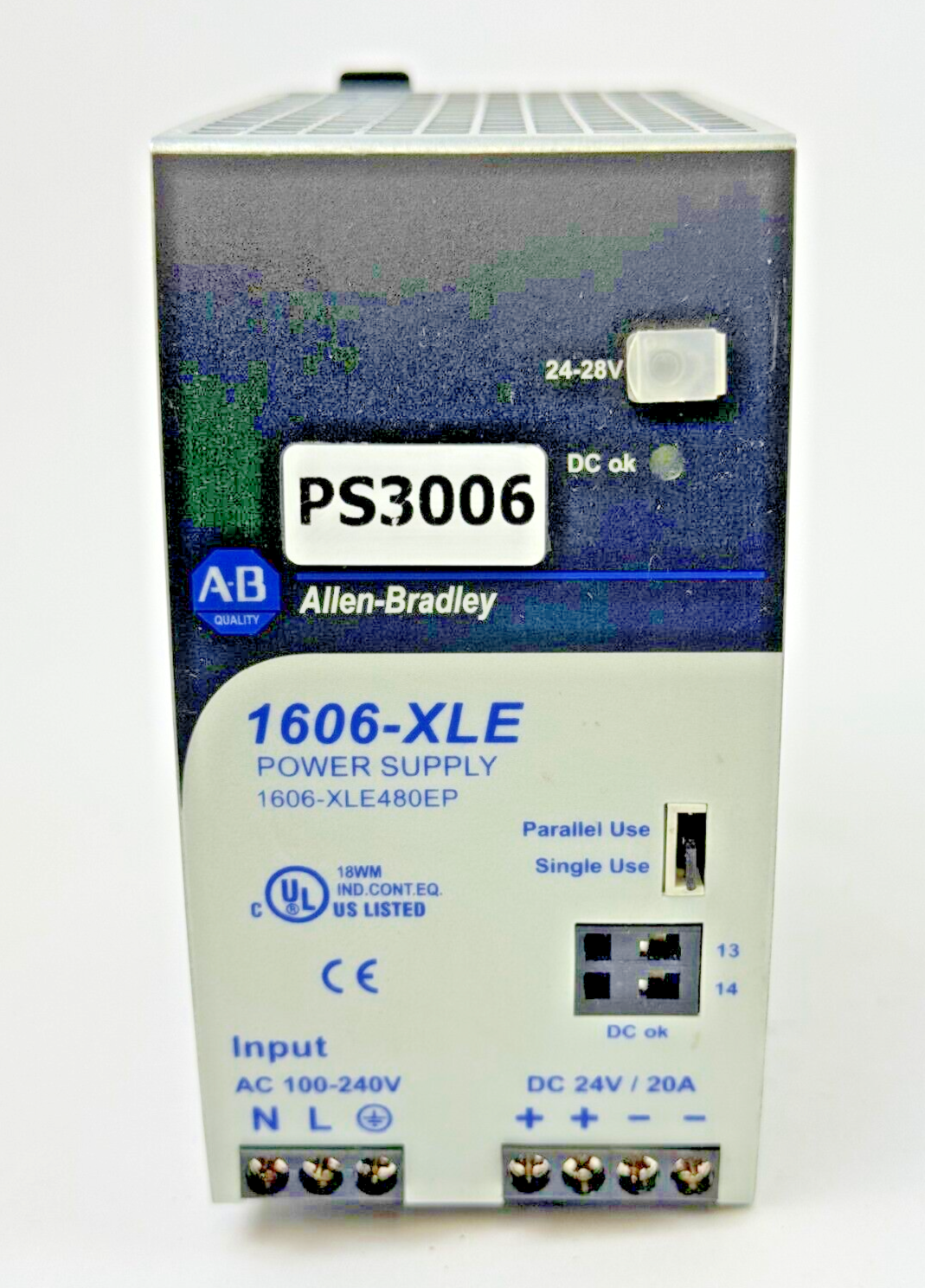 ALLEN-BRADLEY - 1606-XLE480EP SER. A - POWER SUPPLY -480 W, 24 VDC, 20A, 1 PHASE