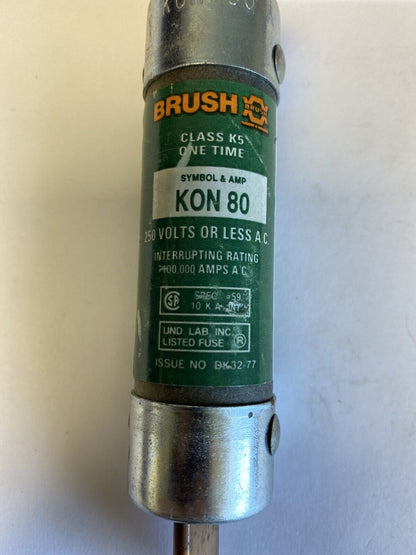 Brush/Reliance KON80 80A 250V Fuse "Lot of 2"