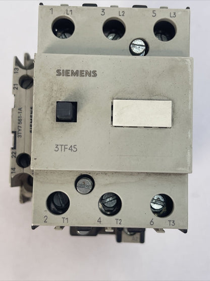 SIEMENS 3TF4522-0B CONTACTOR 45A 600VAC COIL 24VDC