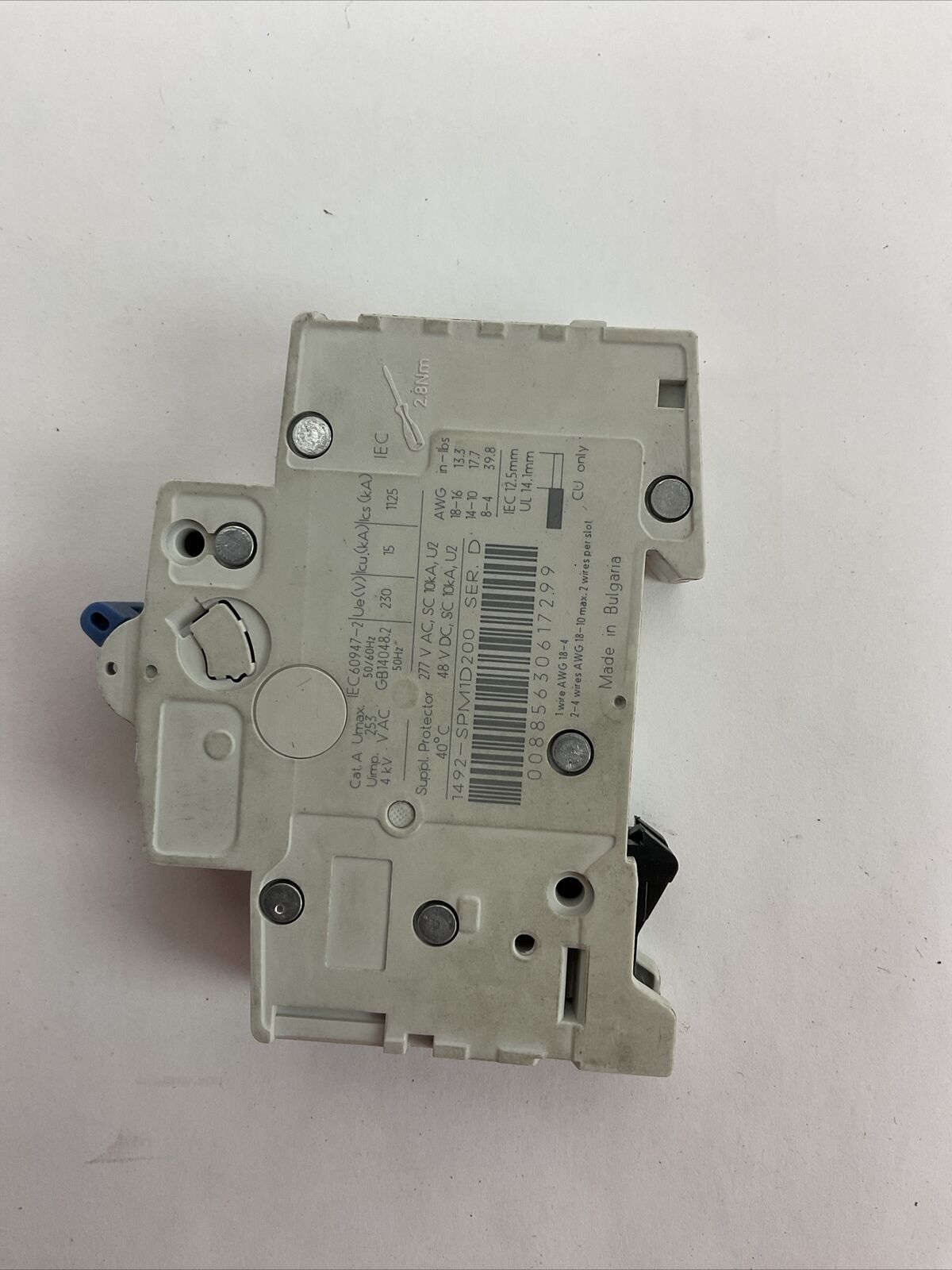 ALLEN BRADLEY 1492-SPM1D200 PROTECTOR 277VAC 48VDC SER D 20A (LOT OF 2)