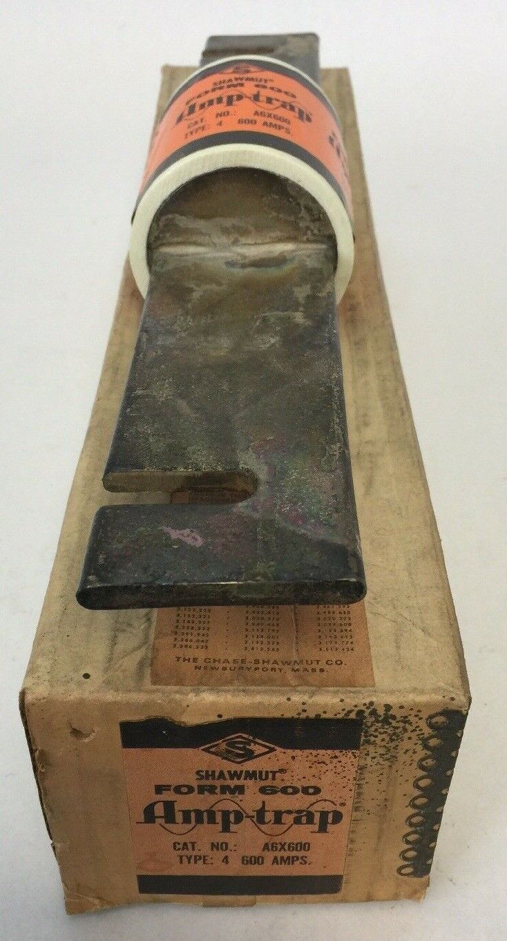 SHAWMUT AMPTRAP A6X600 FUSE 600 AMP 600 VOLTS AC/DC TYPE 4 FORM 600