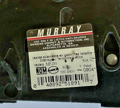 MURRAY MP115(2) WITH MP130(2) CIRCUIT BREAKER 15A & 30A **4 BREAKERS**