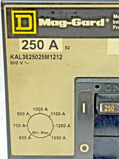 SQUARE D - KAL3625025M1212 -MAG-GARD CIRCUIT BREAKER W/ AUX - 250A/3 POLE/600VAC