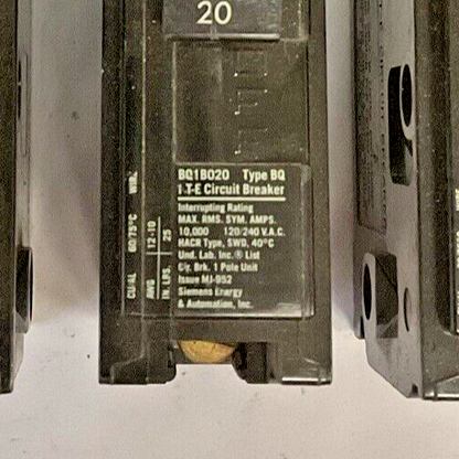 ITE BQ1B020 CIRCUIT BREAKER 30A(1) 20A(3) 120/240VAC **4 BREAKERS**