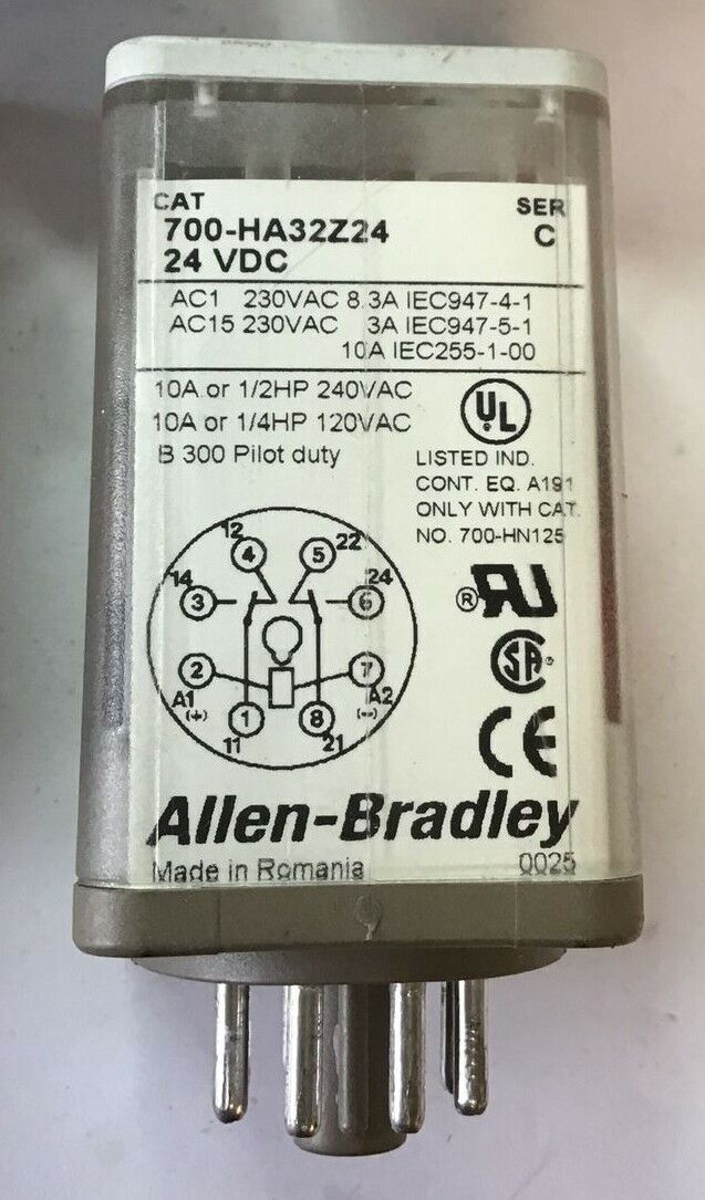 ALLEN BRADLEY 700-HA32Z24 RELAY 24VDC SER.C 240VAC 10A***LOTOF5***