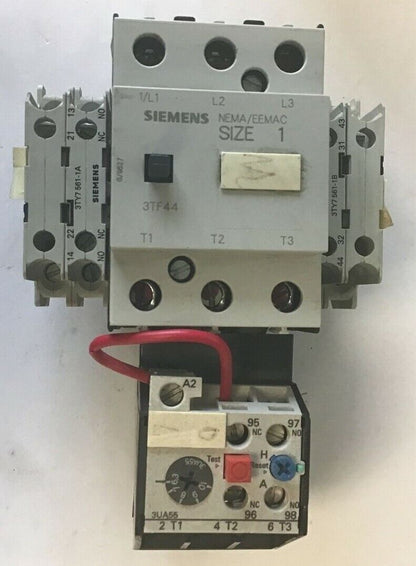 SIEMENS 3TF4422-0A..1 CONT.W/AUX CONTACT 3TY756-1A&3TY75611B W 3UA5500-1J RELAY