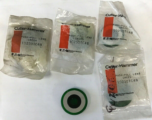 CUTLER HAMMER 10250TC48 PUSH-PULL LENS GREEN***LOTOF5***