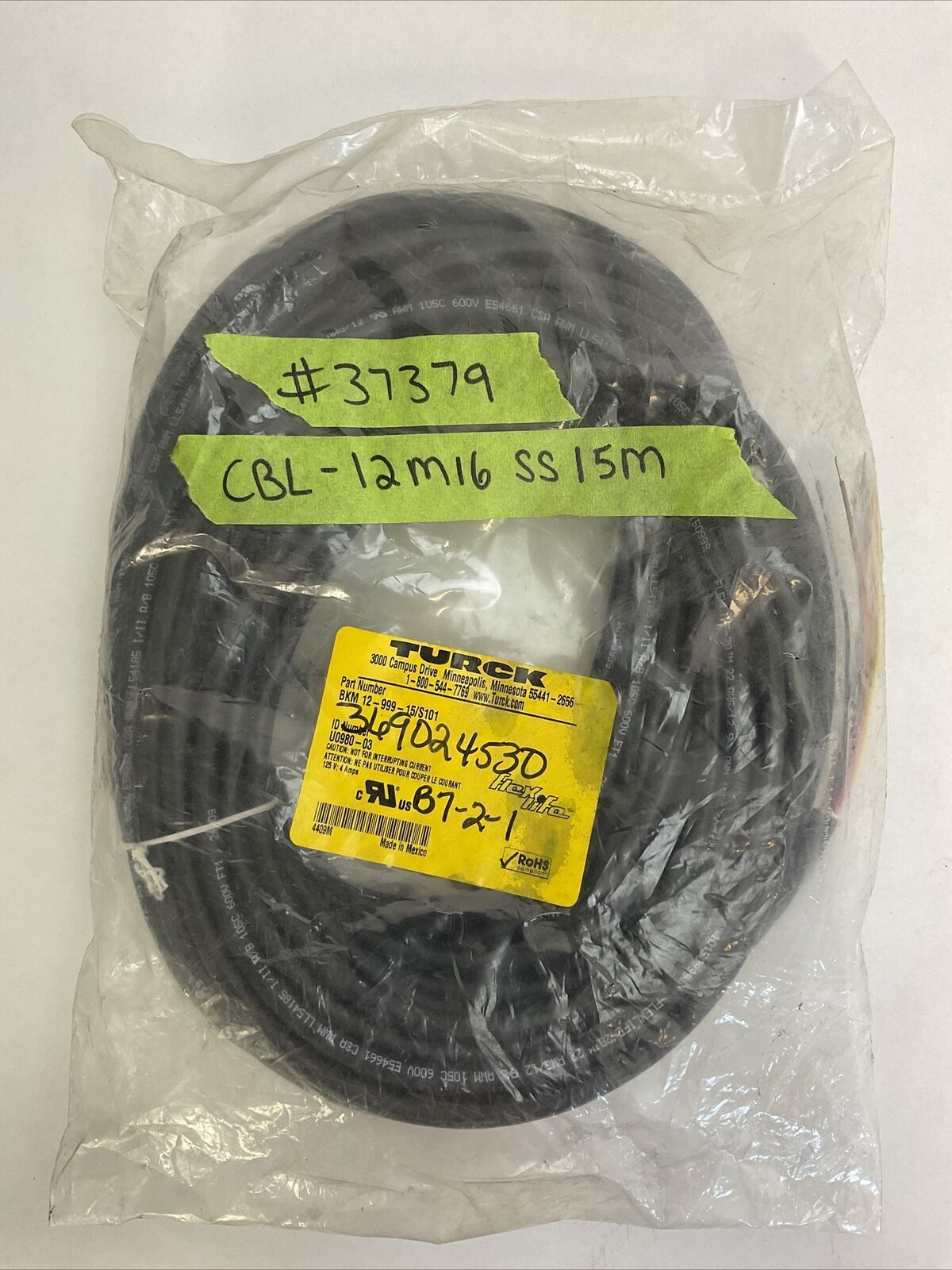 TURCK BKM 12-999-15/S101 CORDSET
