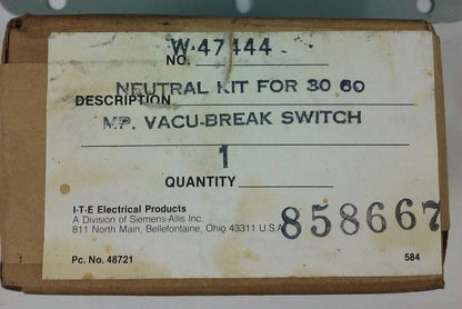 ITE F-321H SAFETY SWITCH TYPE 12 ENCLOSURE, 3P FUSIBLE, 30A, 240VAC/ 250DC, NIB