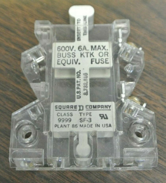 SQUARE D 9999 SF-3 SINGLE FUSE HOLDER for TYPE S / SIZE 0-5 / NEW SURPLUS