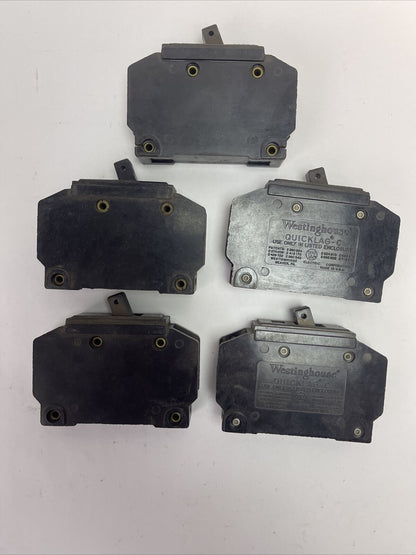 CUTLER HAMMER / WESTINGHOUSE QCL1015 CIRCUIT BREAKER 15A 1P 120/240VAC(LOT OF 5)