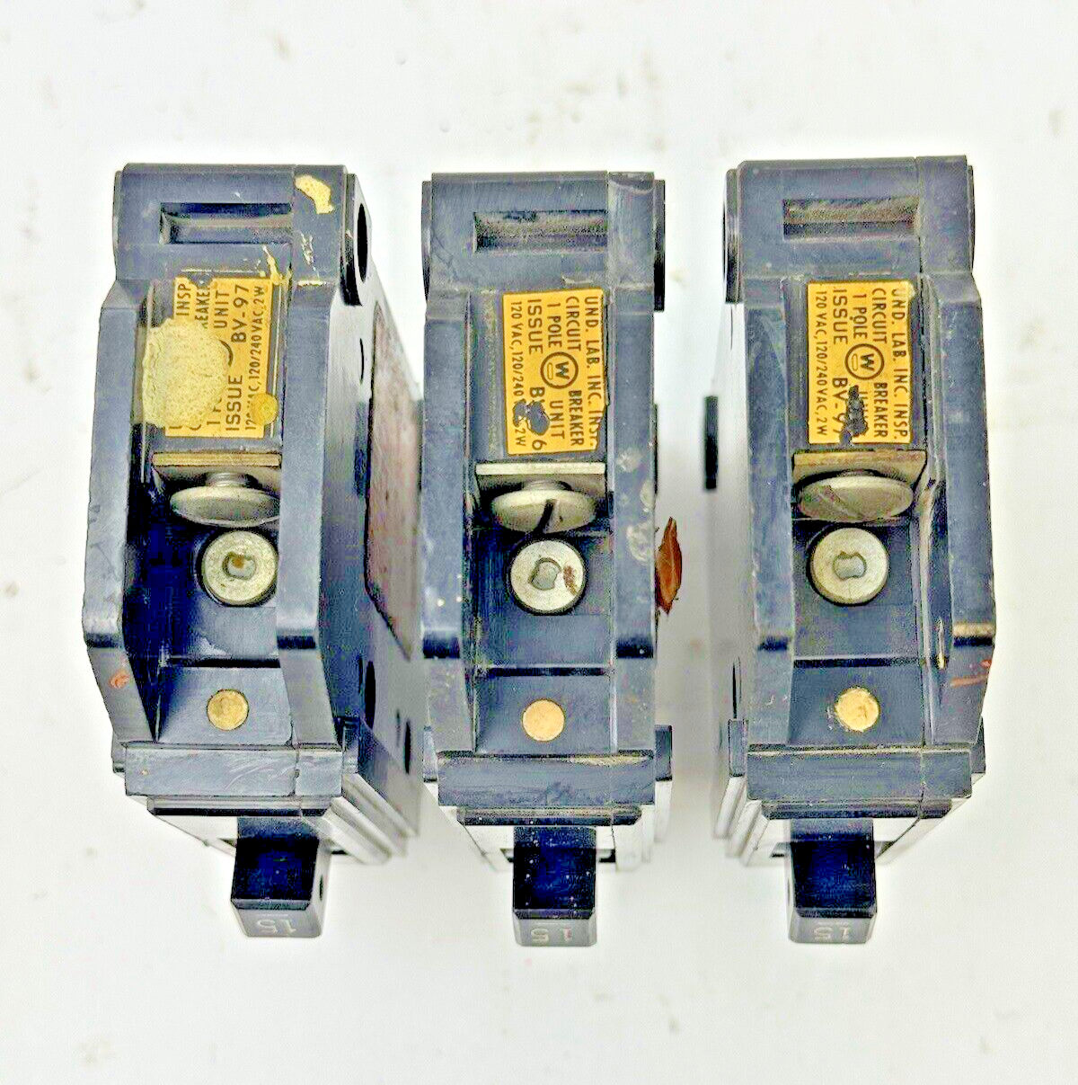 WESTINGHOUSE *LOT OF 3* - QC1015 - SNAP-IN CIRCUIT BREAKER - 1 POLE/15A/120 VAC