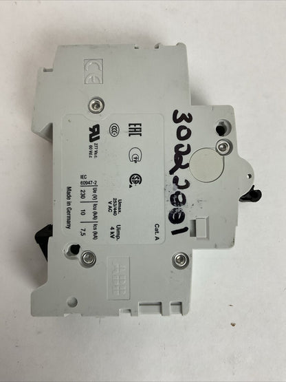 ABB S 201 K 2 A CIRCUIT BREAKER 2AMP 230VAC 1POLE 2CDS251001R0277 (LOT OF 4)
