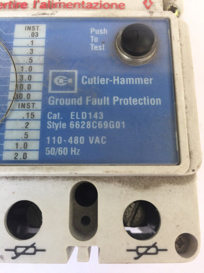 CUTLER HAMMER ELFD3125L CIRCUIT BREAKER SER C 125A 480VAC 3P ELD143 GROUND FAULT