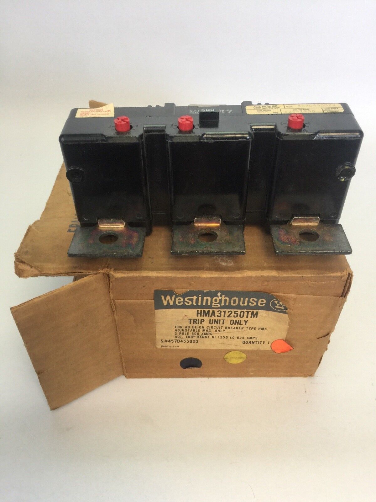WESTINGHOUSE HMA31250TM TRIP UNIT ONLY FOR AB DEION CIRCUIT BREAKER 800AMPS