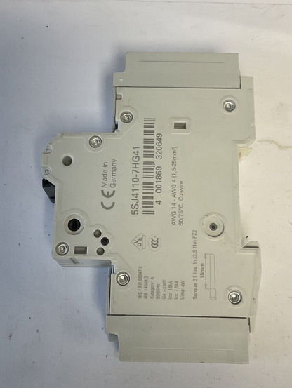 SIEMENS 5SJ4110-7HG41 CIRCUIT BREAKER 10A AUXILIARY CIRCUIT SWITCH ***LOTOF3***