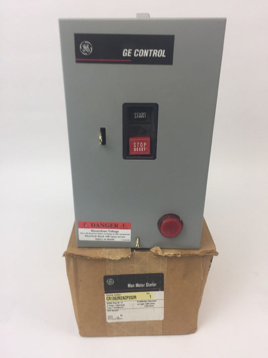 GE CR1062R2ACP202R MAN MOTOR STARTER NEMA SIZE M-0 2 POLES 1 OVERLOAD TYPE 1