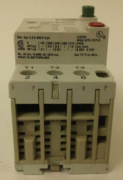 ALLEN BRADLEY 140-MN-0160, MANUEL MOTOR STARTER/ CIRCUIT BREAKER, 3PH, 600V,2.5A