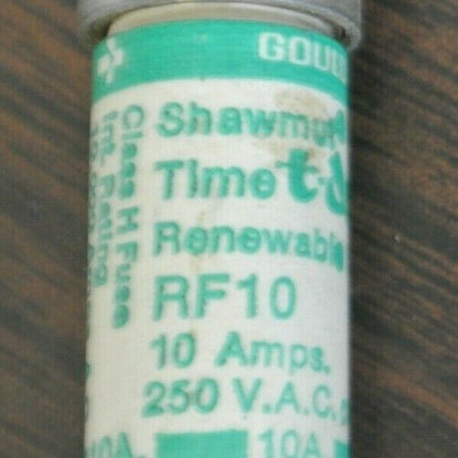 BOX of 10 / GOULD-SHAWMUT RF10 RENEWABLE FUSE 10A / 250V / NEW SURPLUS