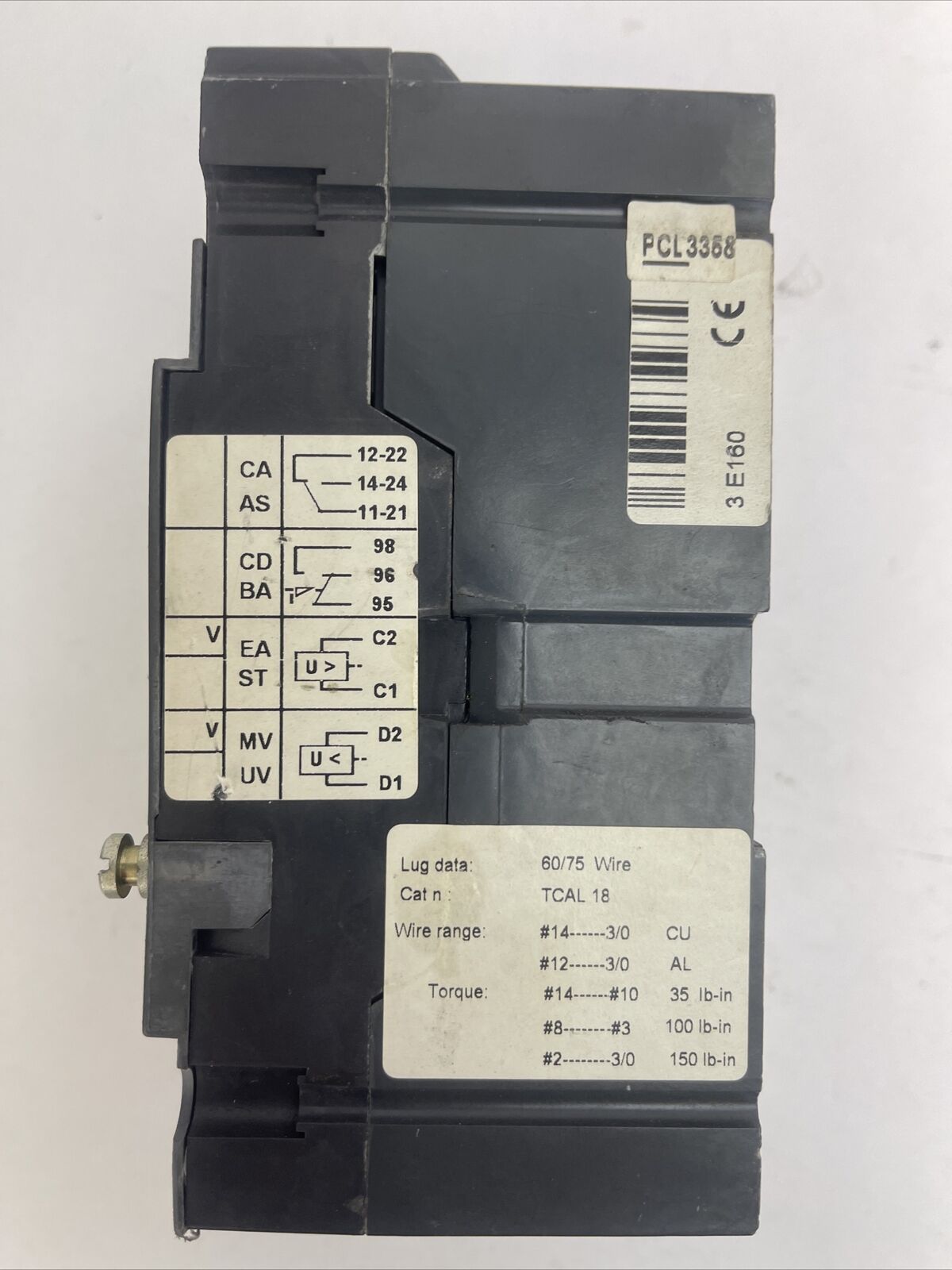 GE EH160/160 CIRCUIT BREAKER 600VAV 160A 3POLE E3A160 TRIP PLUG