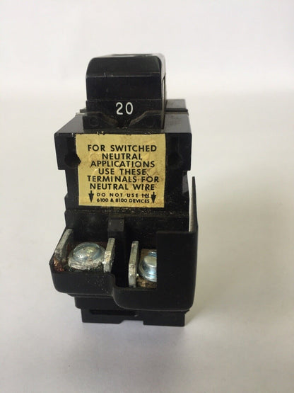 ITE 31220GS PUSHMATIC CIRCUIT BREAKER 120/240VAC 20AMP 2POLE