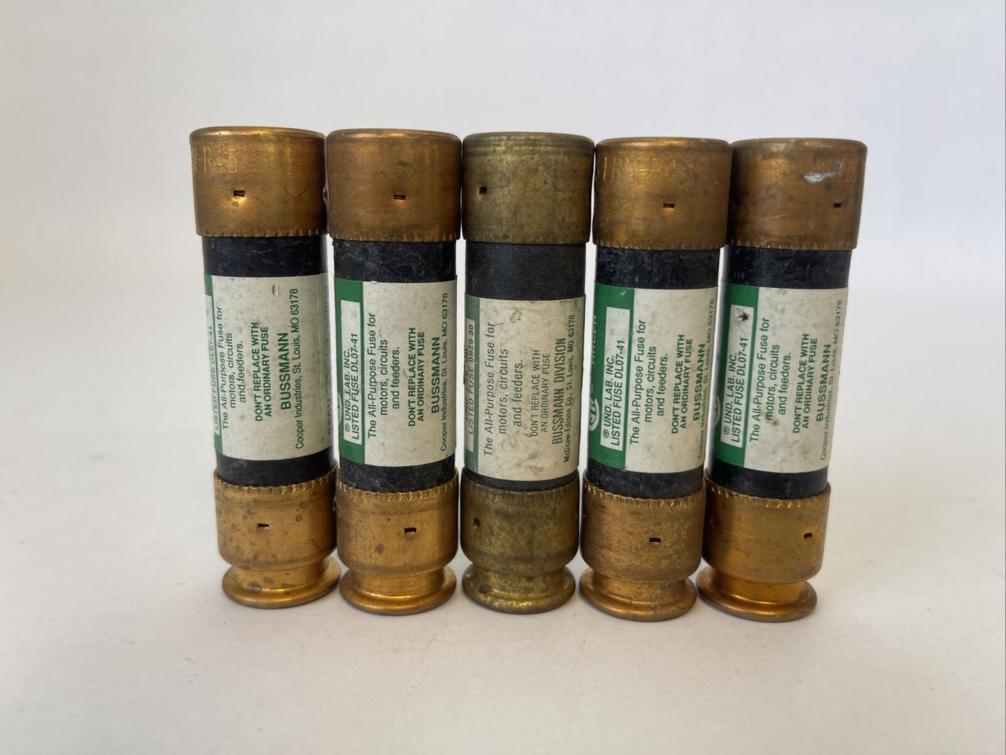BUSSMANN FRN-R-45 FUSETRON DUAL ELEMENT CLASS RK5 FUSE 45AMP 250VAC (LOT OF 5)
