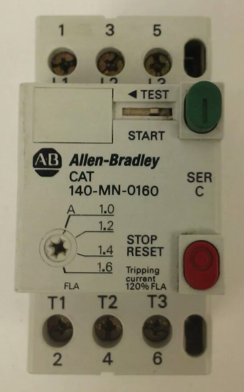 ALLEN BRADLEY 140-MN-0160, MANUEL MOTOR STARTER/ CIRCUIT BREAKER, 3PH, 600V,2.5A