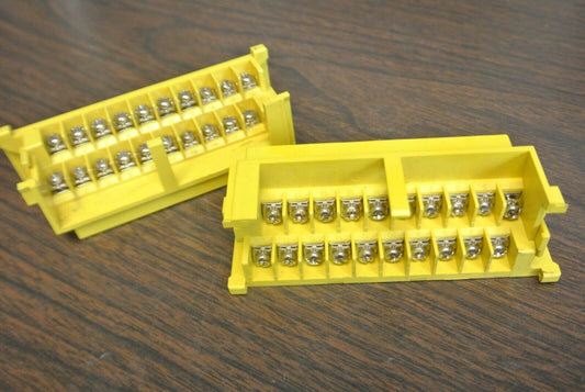 LOT of 2 / HONDA TERMINAL BLOCK MDL930 (?) / YELLOW / 20-TERMINALS