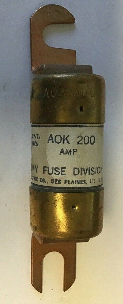 FEDERAL PACIFIC AOK 200 ECONOMY FUSE 125VAC***LOTOF10***