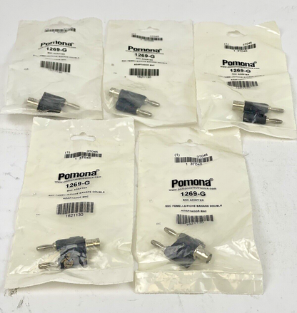 POMONA - *LOT OF 5* - 1269-G - 1269 - BNC ADAPTOR - DOUBLE BANANA BNC ADAPTOR