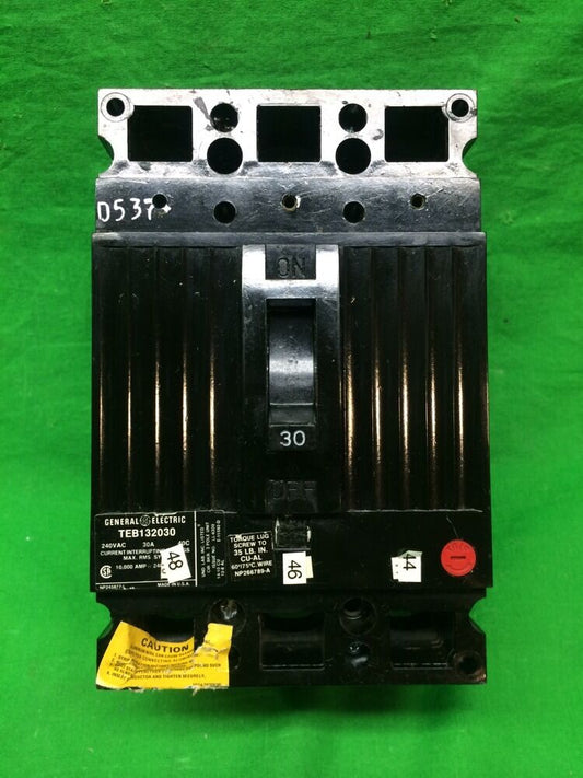 GENERAL ELECTRIC 30 AMP 3 POLE CIRCUIT BREAKER TEB132030 240VAC