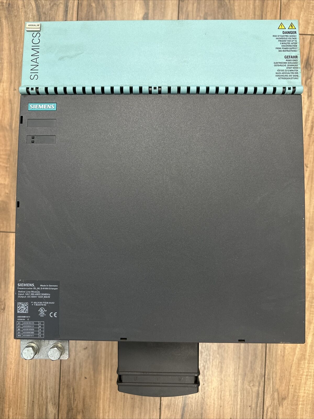 SIEMENS 6SL3130-7TE28-0AA3 ACTIVE LINE MODULE VERSION C OUTPUT 600VDC 133A 80kW