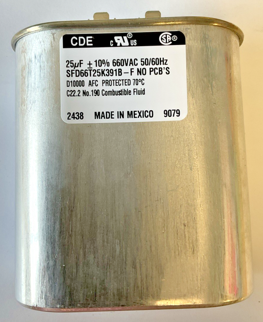 CDE SFD66T25K391B-F CAPACITOR 25UF 660VAC 50/60HZ