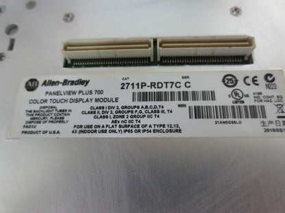 ALLEN-BRADLEY 2711P-RDT7C Ser. C PANELVIEW PLUS w/ 2711P-RP1 Ser. G LOGIC MODULE