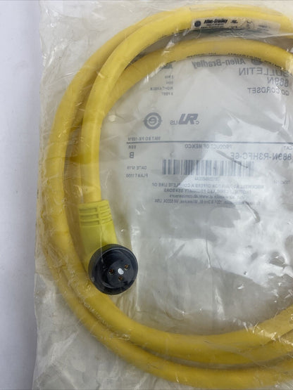 ALLEN BRADLEY 889N-R3HFC-6F QD CORDSET 3PIN 6FT. MINI RIGHT ANGLE SER.B