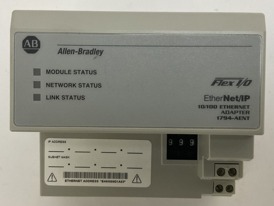 ALLEN BRADLEY 1794-AENT SER B FW 4.3 FLEX ETHERNET IP ADAPTER OUTPUT 5.1VDC