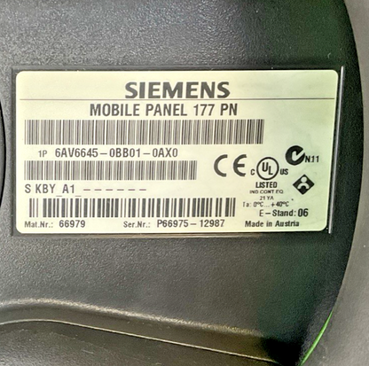 SIEMENS 6AV6645-0BB01-0AX0 MOBILE PANEL 177 PN