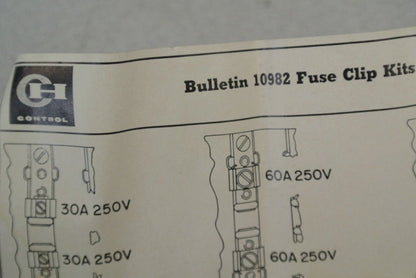 CUTLER-HAMMER 10982H15A FUSE CLIP KIT for SIZE 1 STARTER / NEW SURPLUS