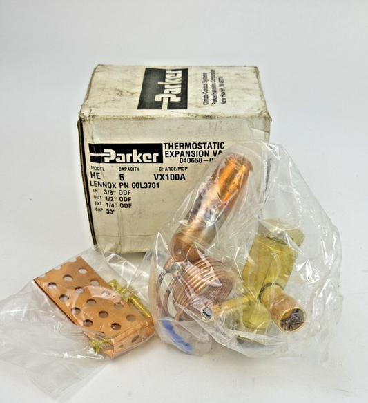 PARKER - HE5VX100A - THERMOSTATIC EXPANSION VALVE  040658-01- LENNOX P/N 60L3701