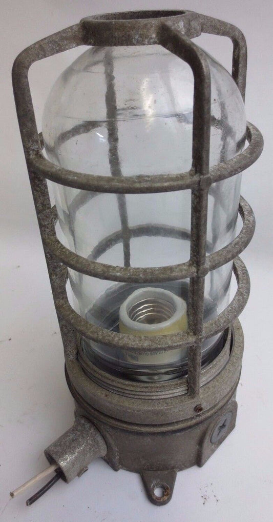 INDUSTRIAL LIGHTING INCANDESCENT METAL CAGE / SHIELD GLASS GLOBE ***lotof6***