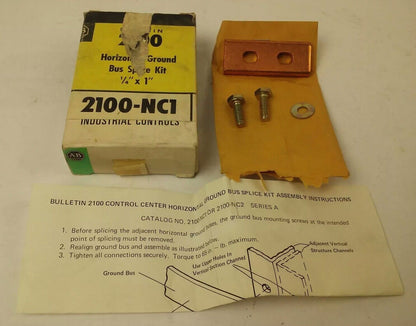 ALLEN BRADLEY 2100-NC1 SER. C, HORIZONTAL GROUND BUS SPLICE KIT 1/4'' X 1'',2100